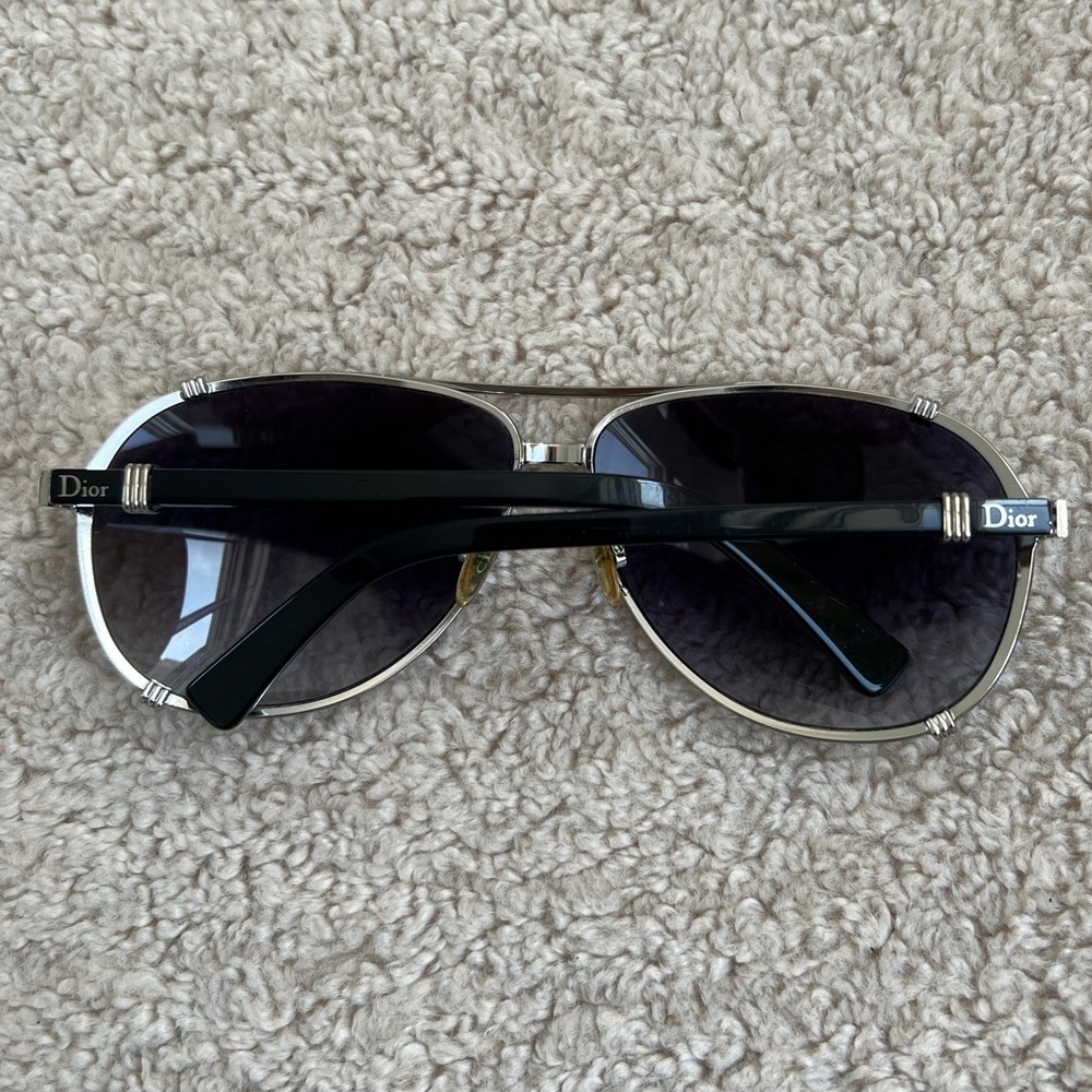 Dior Silver and Black Aviator Sunglasses! - Picture 2 of 11